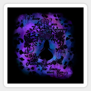 Down the rabbit hole - in tie dye and solids - Alice in wonderland Magnet